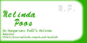 melinda poos business card